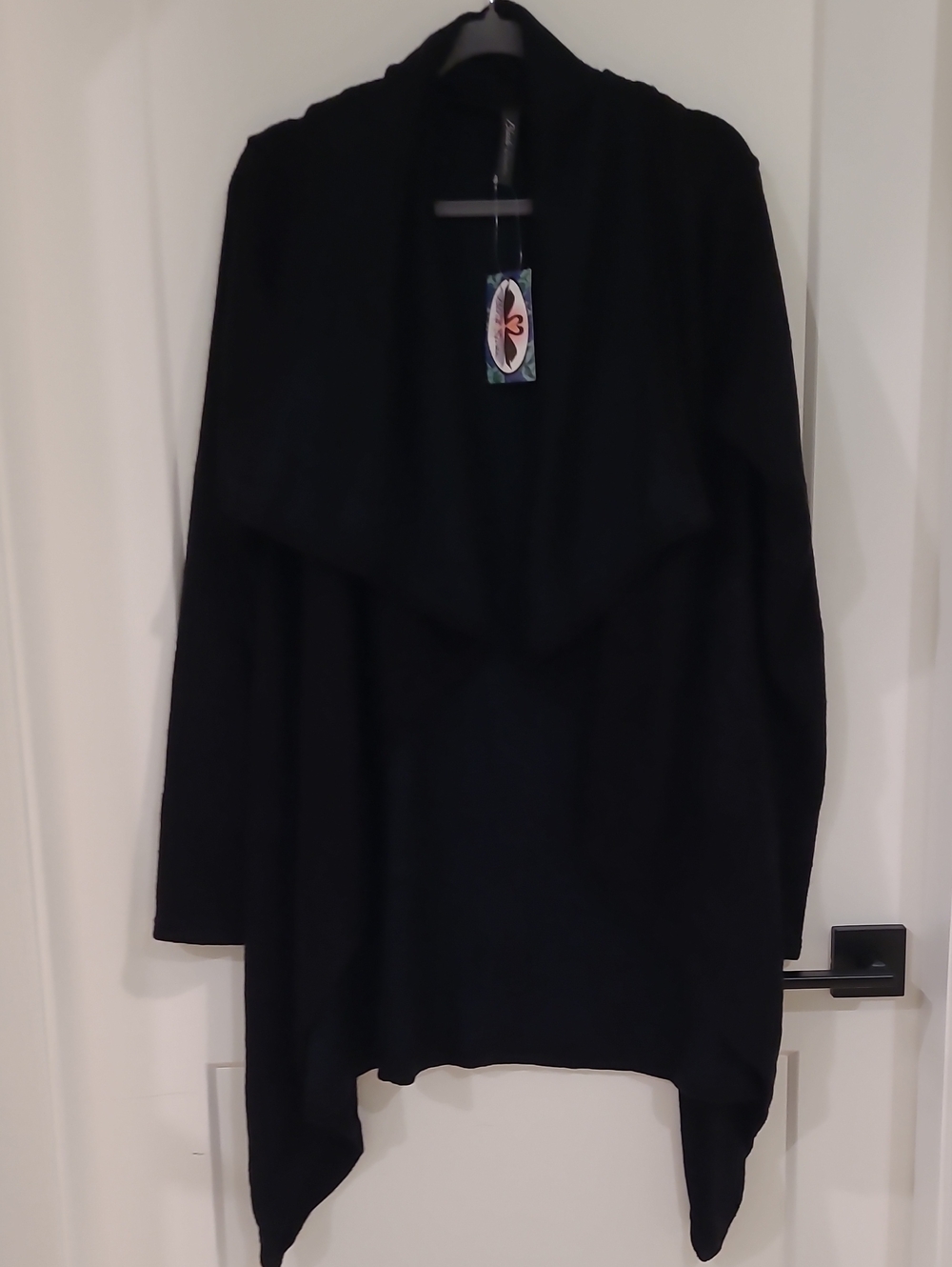 Black Swan Black Draped Open-Front Cardigan NWT